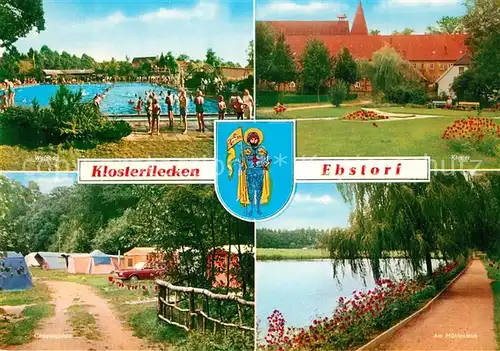AK / Ansichtskarte Klosterflecken Ebstorf Waldbad Kloster Campingplatz Muehlenteich Klosterflecken