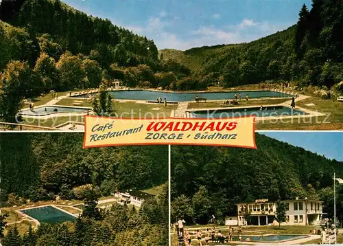 AK / Ansichtskarte Zorge Cafe Restaurant Waldhaus Freibad Zorge
