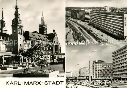 AK / Ansichtskarte Karl Marx Stadt Rathaus Strasse der Nationen Karl Marx Stadt