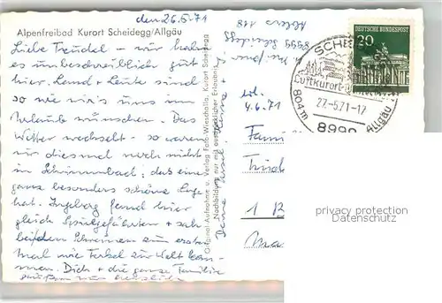 AK / Ansichtskarte Scheidegg_Allgaeu Alpenfreibad Scheidegg Allgaeu