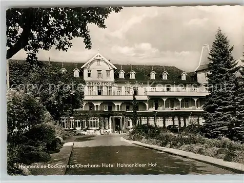 AK / Ansichtskarte Hahnenklee Bockswiese_Harz Hotel Hahnenkleer Hof Hahnenklee Bockswiese