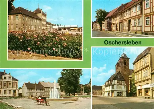 AK / Ansichtskarte Oschersleben_Bode Markt Nickelkulk Lindenpark Halberstaedter Strasse Oschersleben_Bode