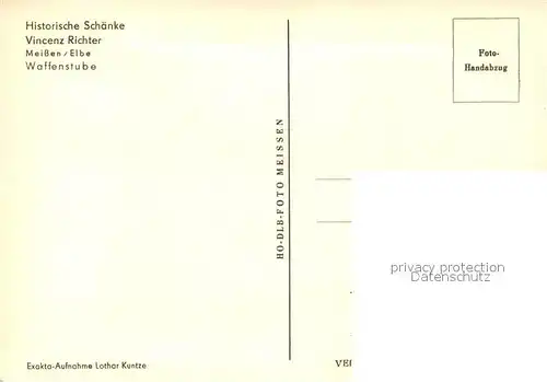 AK / Ansichtskarte Meissen_Elbe_Sachsen Historische Schaenke Vincenz Richter Waffenstube Meissen_Elbe_Sachsen