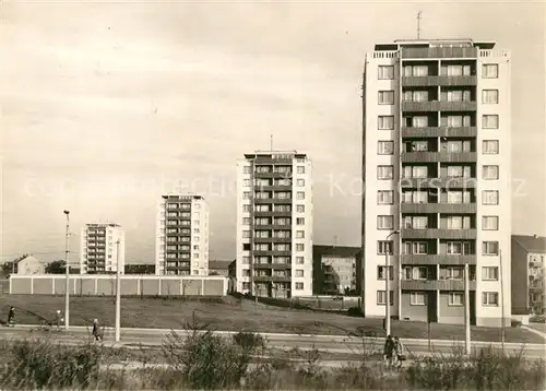 AK / Ansichtskarte Plauen_Vogtland Punkthaeuser an der Bahnhofstrasse Hochhaeuser Plauen_Vogtland