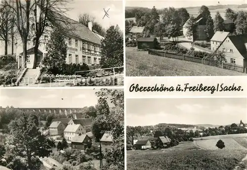 AK / Ansichtskarte Oberschoena_Mittelsachsen Teilansichten FDGB Erholungsheim oelmuehle Landschaftspanorama 