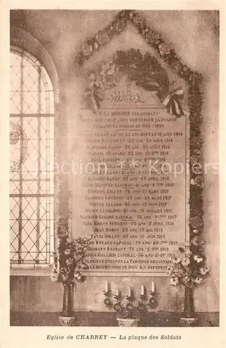 AK / Ansichtskarte Charrey sur Saone Eglise de Charrey La plaque de Soldats Charrey sur Saone