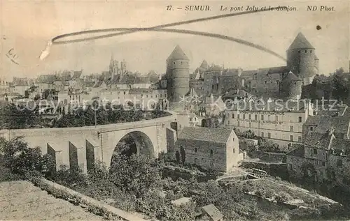 AK / Ansichtskarte Semur en Auxois Le Pont Joly et le donjon Semur en Auxois
