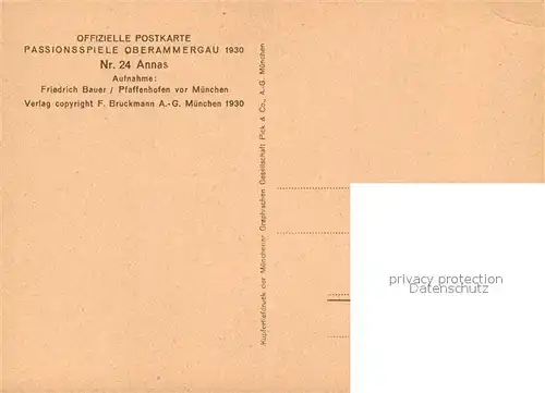 AK / Ansichtskarte Oberammergau Passionsspiele Annas Anton Lechner Oberammergau