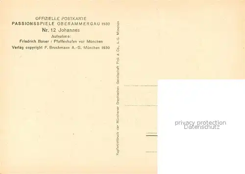 AK / Ansichtskarte Oberammergau Passionsspiele Johannes Lang Hans Oberammergau