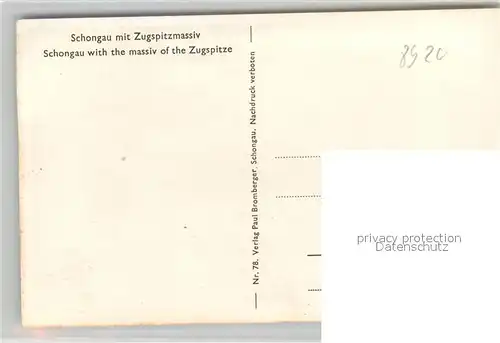 AK / Ansichtskarte Schongau mit Zugspitzmassiv  Schongau
