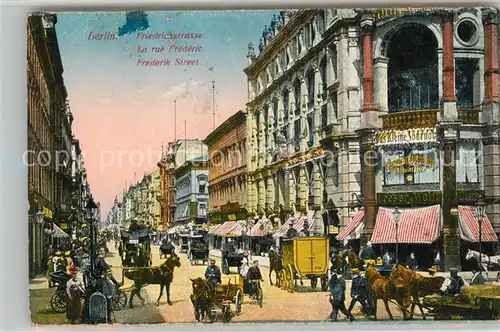 AK / Ansichtskarte Berlin Friedrichstrasse Pferdekutschen Berlin