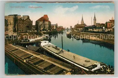 AK / Ansichtskarte Duisburg_Ruhr Hafenpartie Duisburg Ruhr