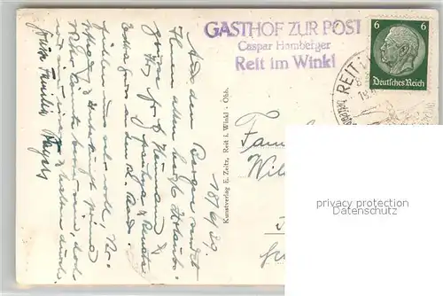 AK / Ansichtskarte Reit_Winkl mit Wildem Kaiser Gasthof zur Post Reit_Winkl