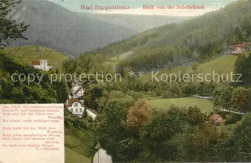 AK / Ansichtskarte Bad_Rippoldsau_Schwarzwald Blick von der Scheffelbank Panorama Gedicht Bad_Rippoldsau
