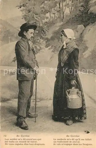 AK / Ansichtskarte Correze Paar in Landestracht Correze