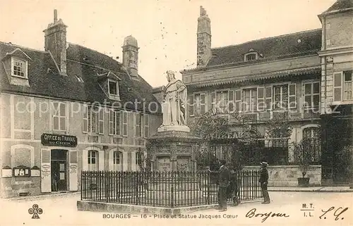 Bourges Place et Statue Jacques Coeur Monument Bourges