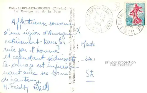 Bort les Orgues Le Barrage vu de la Base Bort les Orgues