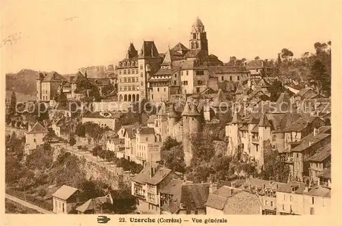 Uzerche Vue generale vieille ville Eglise Uzerche