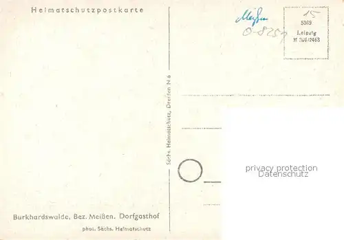 Burkhardswalde_Klipphausen Dorfgasthof Fachwerkhaus Heimatschutzpostkarte Burkhardswalde