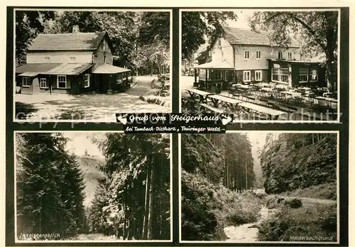 Tambach Dietharz Steigerhaus Waldgaststaette Landschaft Inselsberg Marderbachgrund Handabzug Tambach Dietharz