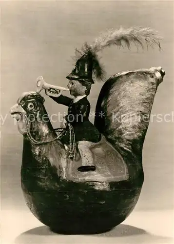 Sonneberg_Thueringen Hahnenreiter mit Trompete Deutsches Spielzeugmuseum Sonneberg Thueringen