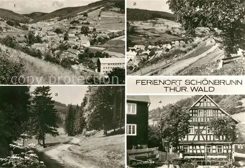 Schoenbrunn_Schleusegrund Panorama mit OT Oberneubrunn Landschaft Heidelbachtal Fraenkisches Fachwerkhaus 18. Jhdt. Schoenbrunn_Schleusegrund