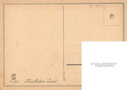 Markkleeberg Altstadt Brunnen W. Merker Kuenstlerkarte Serie Friedliches Land Nr. 216 Markkleeberg