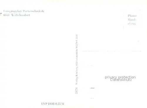 Wilhelmsdorf_Poessneck Campingplatz Portenschmiede Hohenwarte Stausee Handabzug Wilhelmsdorf Poessneck