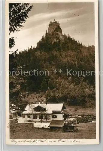 Tegernsee Bergwirtschaft Riederstein am Galaun Kupfertiefdruck Tegernsee