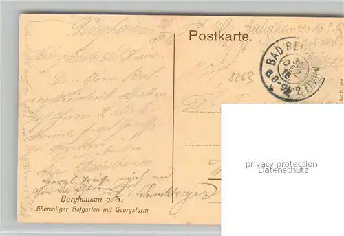 Burghausen_Salzach Ehemaliger Hofgarten mit Georgsturm Feldpost Burghausen Salzach