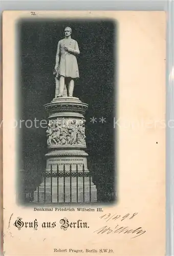 Berlin Denkmal Friedrich Wilhelm III Deutsche Reichspost Berlin