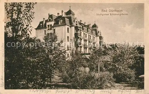 AK / Ansichtskarte Bad_Duerrheim Stuttgarter Erholungsheim Bad_Duerrheim