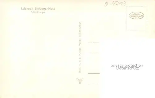 AK / Ansichtskarte Stolberg_Harz Schlosstreppe Stolberg Harz