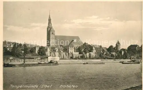 AK / Ansichtskarte Tangermuende Elbhafen Kirche Tangermuende