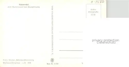 AK / Ansichtskarte Salzwedel Alte Burgmauer Hungerturm Salzwedel