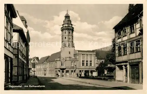 AK / Ansichtskarte Salzwedel Rathausturm Salzwedel