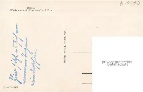 AK / Ansichtskarte Dessau Rosslau HO Restaurant Kornhaus Dessau Rosslau