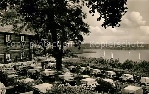 AK / Ansichtskarte Wannsee Gaststaette Blockhaus Nikolskoe Blick auf Havel Wannsee