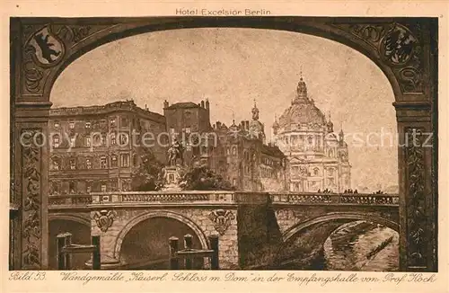 AK / Ansichtskarte Berlin Wandgemaelde Kaiserliches Schloss Dom Empfangshalle Professor Koch Berlin