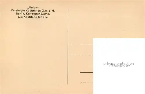 AK / Ansichtskarte Berlin Union Vereinigte Kaufstaetten Kottbusser Damm Berlin