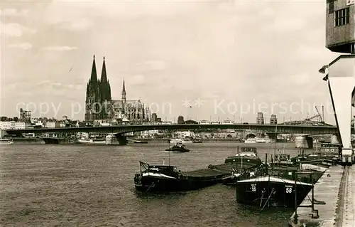 AK / Ansichtskarte Koeln_Rhein Dom Koeln Deutzer Bruecke Koeln_Rhein