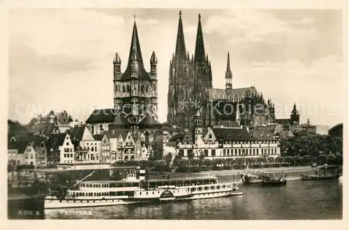 AK / Ansichtskarte Koeln_Rhein Panorama Dom Koeln_Rhein