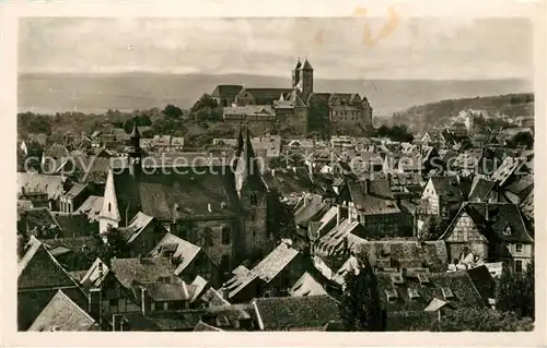 AK / Ansichtskarte Quedlinburg Stadtpanorama Schloss Quedlinburg