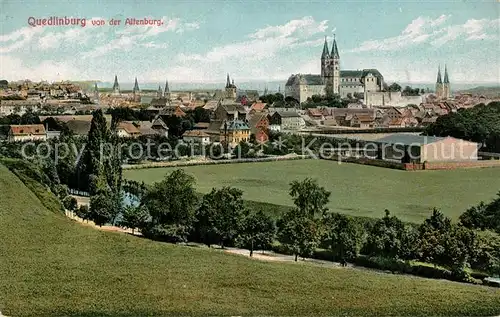 AK / Ansichtskarte Quedlinburg Blick von der Altenburg Schloss Quedlinburg
