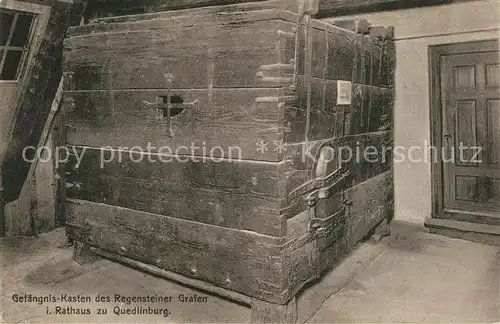 AK / Ansichtskarte Quedlinburg Gefaengnis Kasten Regensteiner Graf Albrecht von Reinstein Rathaus Quedlinburg