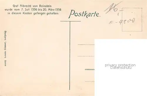 AK / Ansichtskarte Quedlinburg Gefaengnis Kasten Regensteiner Graf Albrecht von Reinstein Rathaus Quedlinburg