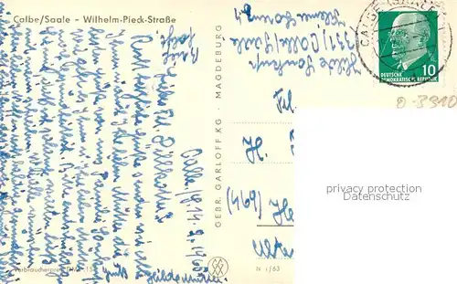 AK / Ansichtskarte Calbe_Saale Wilhelm Pieck Strasse Calbe_Saale