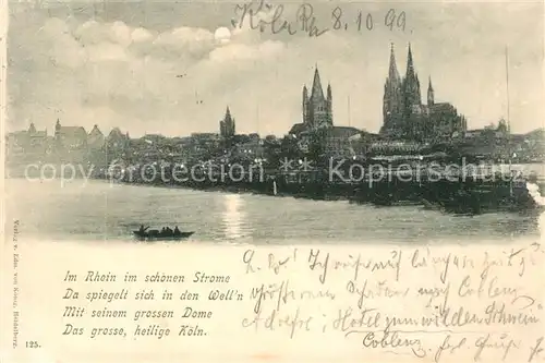 AK / Ansichtskarte Koeln_Rhein Dom Panorama Gedicht Koeln_Rhein