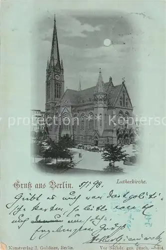 AK / Ansichtskarte Berlin Lutherkirche Mondschein Berlin