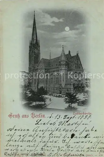 AK / Ansichtskarte Berlin Lutherkirche Mondschein Berlin